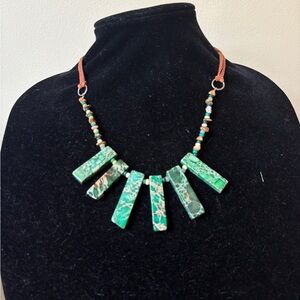 Faux Turquoise Stone Necklace